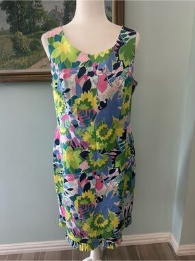 Talbots Multicolor Floral Sleeveless Midi Dress